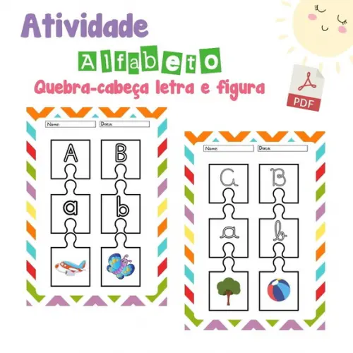 Atividade Alfabeto Quebra-cabeça Letra (arquivo Digital Pdf)