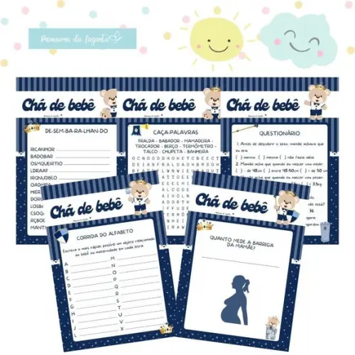 Kit Brincadeiras Chá de Bebê Ursinho Príncipe (pdf)