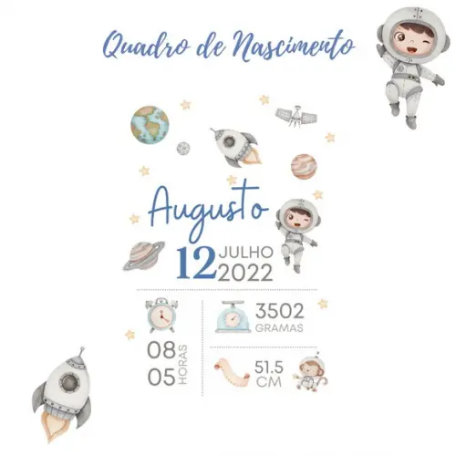 Quadro Nascimento Astronauta (arquivo Digital)