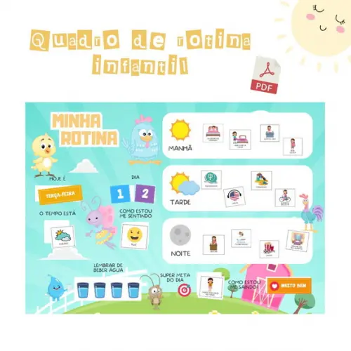 Quadro Rotina Infantil Galinha Pintadinha (digital Pdf)