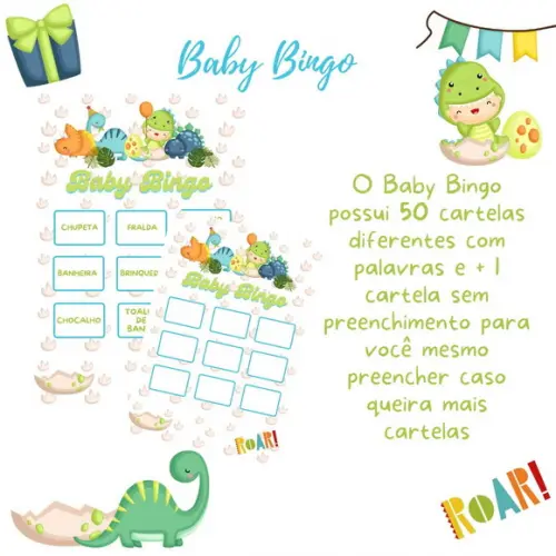 Baby Bingo Dino Cute (50 Cartelas) - pdf