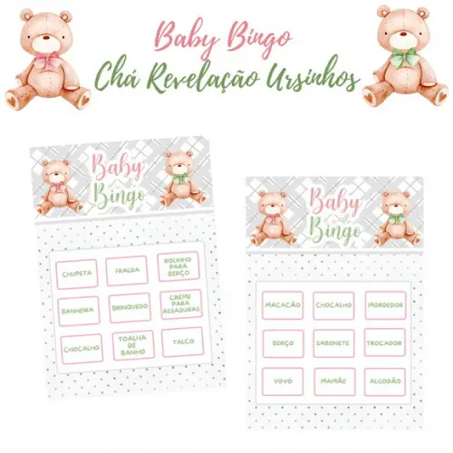 Baby Bingo Revelação Ursinhos Verde/rosa - 50 Cartelas pdf