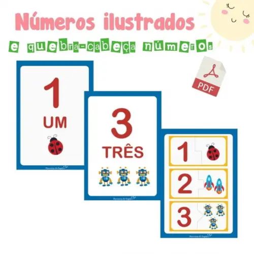 Números Ilustrados E Atividade Quebra-cabeças (arquivo Pdf)