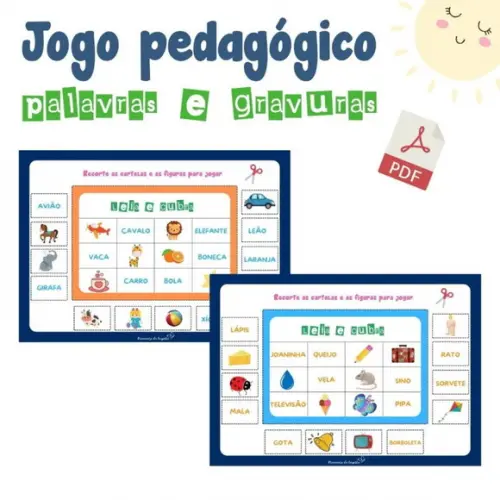 Jogo Pedagógico Palavras E Gravuras (arquivo Pdf)