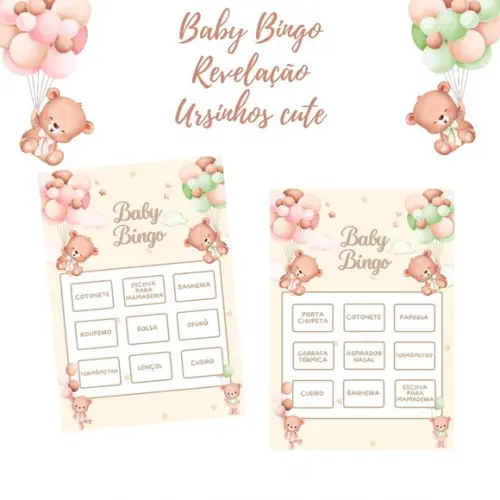 Baby Bingo Revelação Ursinhos Cute - 100 Cartelas pdf