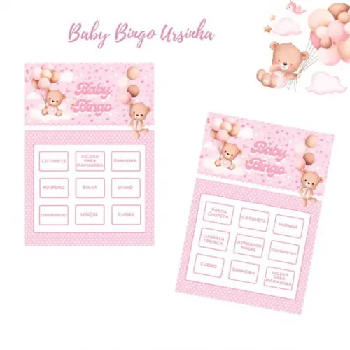 Baby Bingo Ursinha Cute C/nome - 100 Cartelas pdf