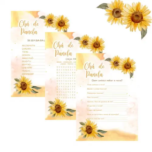 Kit Brincadeiras Chá de Panela Girassol (pdf)