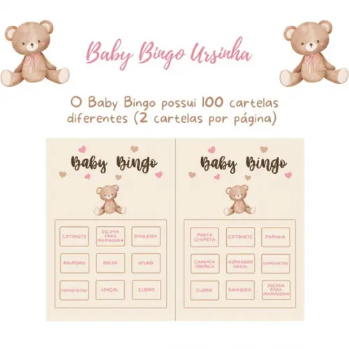 Baby Bingo Ursinha (rosa) - 100 Cartelas pdf