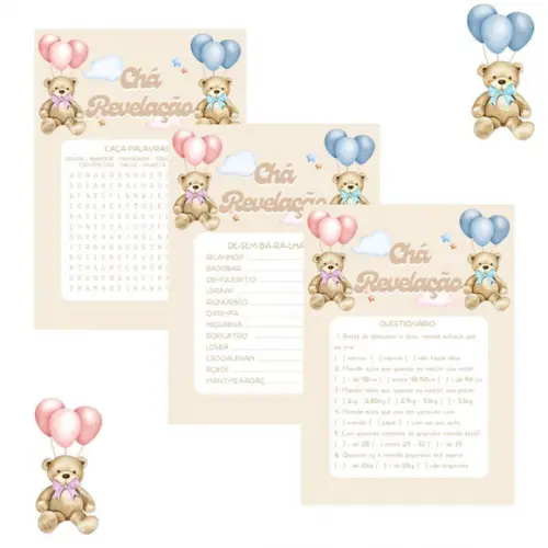 Kit Brincadeiras Chá Bebê Rev Ursinhos c/ Nome do Bebê pdf