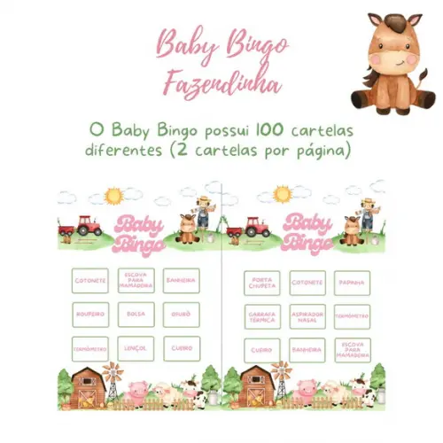 Baby Bingo Fazendinha (100 Cartelas) - pdf