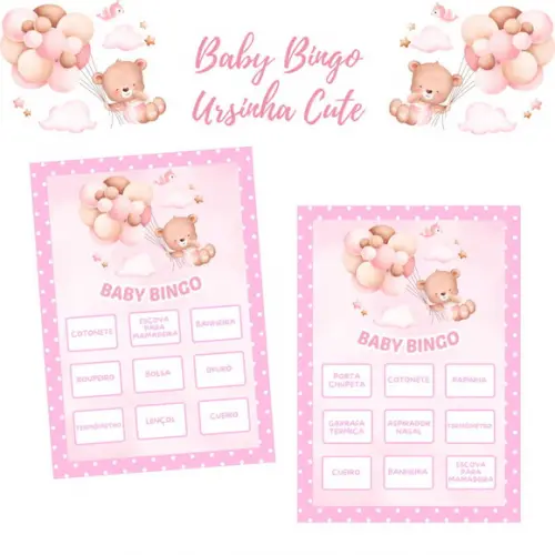 Baby Bingo Ursinha Cute (rosa Poá)- 100 Cartelas pdf