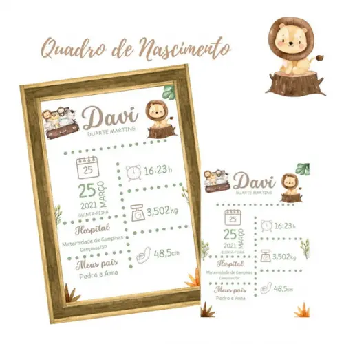 Quadro de Nascimento Safári (arquivo Digital)