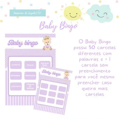 Baby Bingo Ursinha Princesa C/nome - 50 Cartelas pdf