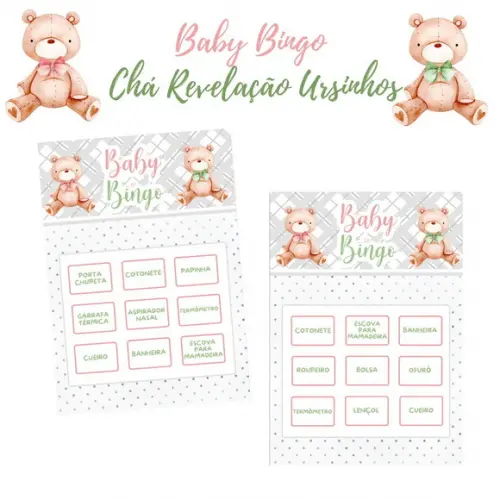 Baby Bingo Revelação Ursinhos Verde/rosa - 100 Cartelas pdf