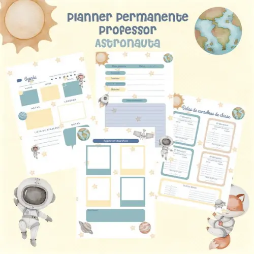 Planner Permanente Professor - Astronauta (arquivo em Pdf)