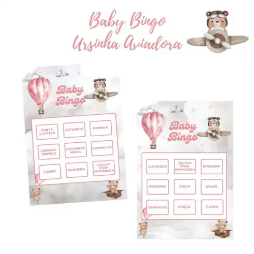 Baby Bingo Ursinha Aviadora Aquarela - 100 Cartelas pdf