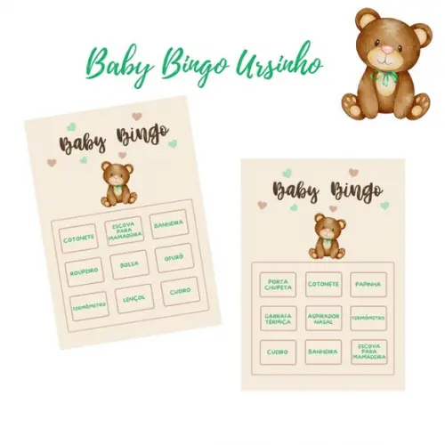 Baby Bingo Ursinho C/nome - 100 Cartelas pdf