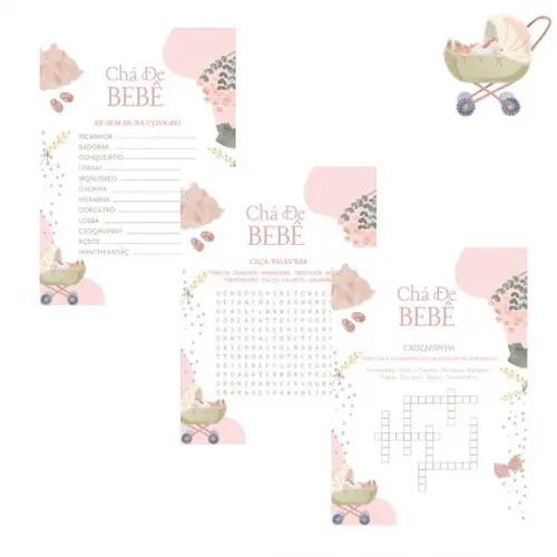 Kit Brincadeiras Chá de Bebê Vintage (menina) -pdf
