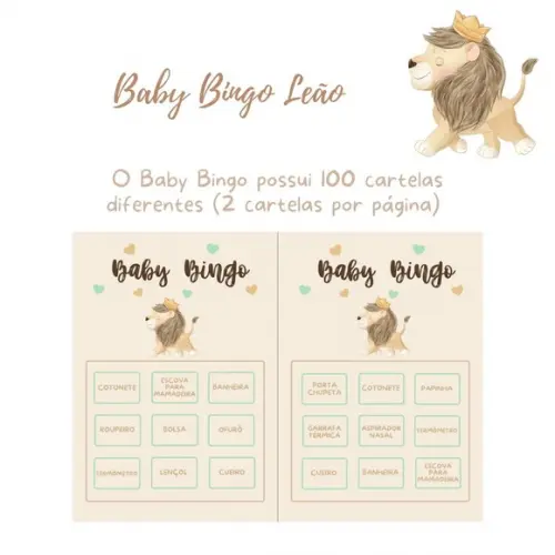 Baby Bingo Leão - 100 Cartelas pdf