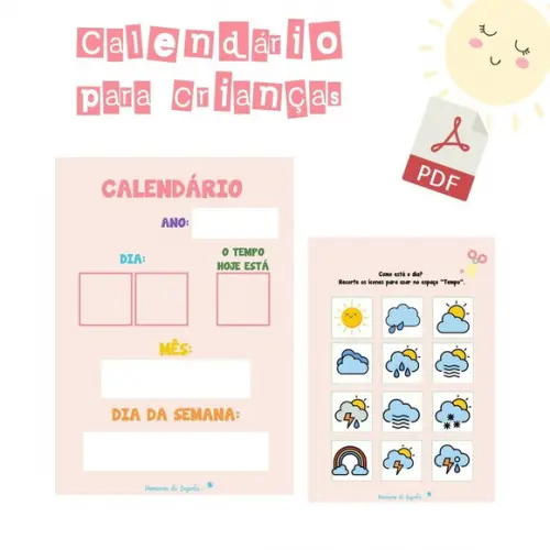Calendário Permanente Para Crianças (arquivo Pdf)