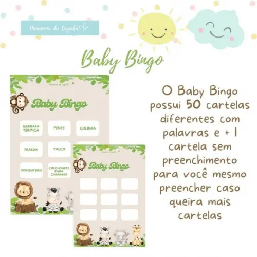 Baby Bingo Safári Personalizado C/nome - 50 Cartelas pdf