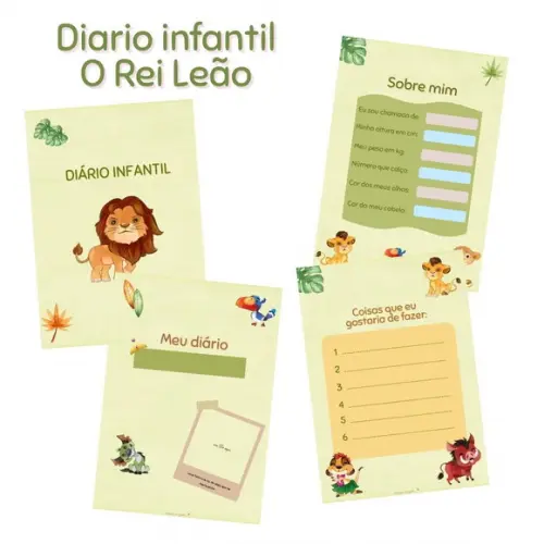 Diário Infantil O Rei Leão (arquivo Pdf)