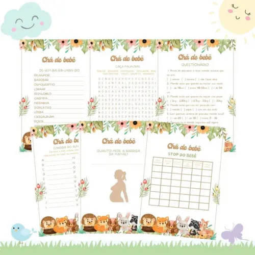 Kit Brincadeiras Chá de Bebê Bosque (pdf)