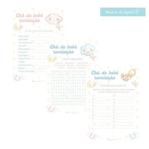 Kit Brincadeiras Chá de Bebê Revelação Baby Cegonha (pdf)