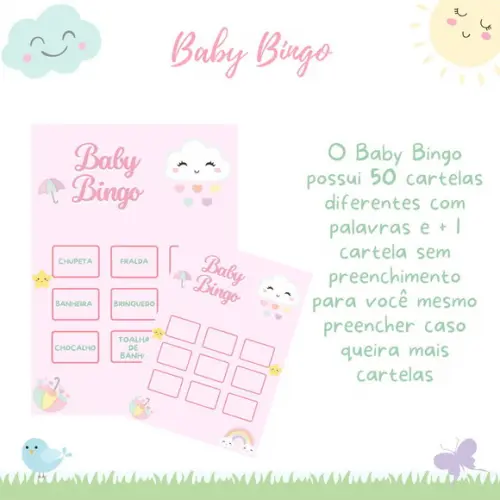 Baby Bingo Chuva de Amor 50 Cartelas (pdf)
