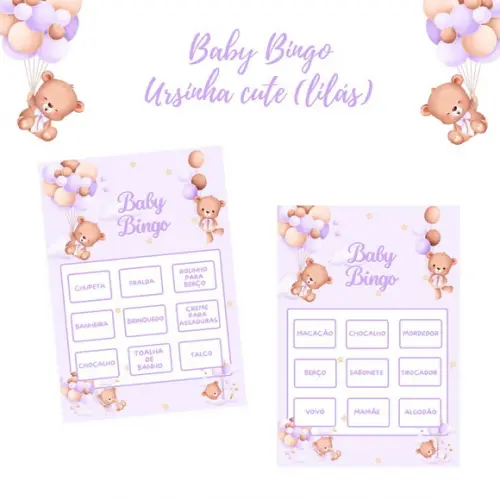 Baby Bingo Ursinha Cute (lilás) - 50 Cartelas pdf