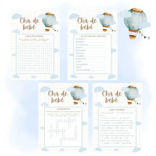 Kit Brincadeiras Chá de Bebê Balões c/ Nome do Bebê pdf