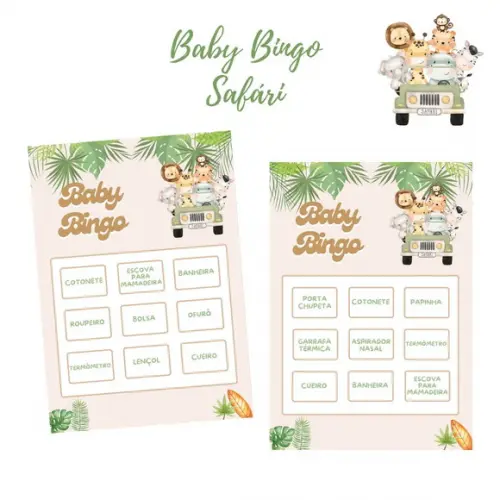 Baby Bingo Safári - Bege 2 (100 Cartelas) - pdf