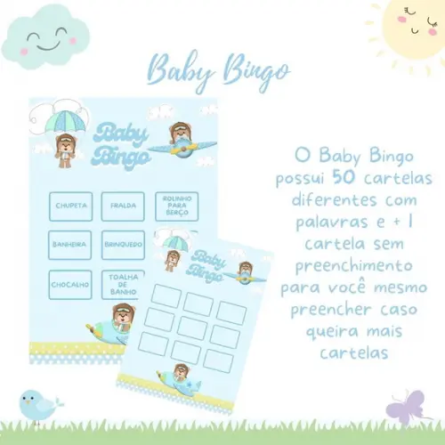 Baby Bingo Ursinho Aviador 50 Cartelas (pdf)