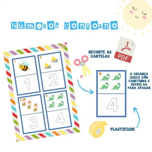 Números Contorno (números Vazados e Tracejados(arquivo Pdf)