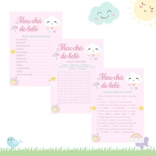 Kit Brincadeiras Chá de Bebê Chuva de Amor (pdf)