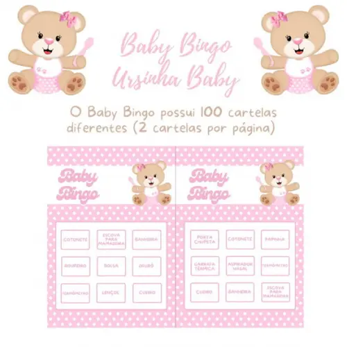 Baby Bingo Ursinha Baby C/nome - 100 Cartelas pdf