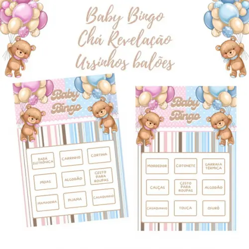 Baby Bingo Chá Revelação Ursinhos Balão (30 Cartelas) pdf