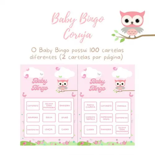 Baby Bingo Coruja - 100 Cartelas pdf