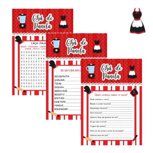 Kit Brincadeiras Chá de Panela (vermelho/preto) - pdf