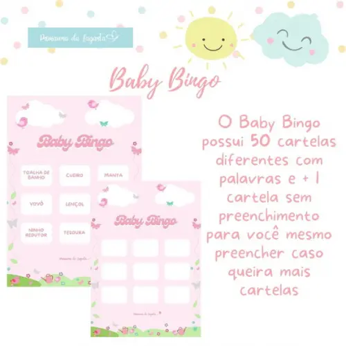 Baby Bingo Jardim Encantado 50 Cartelas