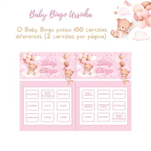 Baby Bingo Ursinha (100 Cartelas) - pdf