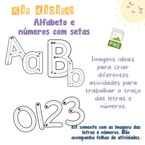 Kit Digital Letras Alfabeto E Números (png)