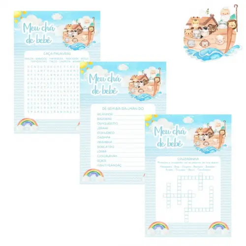 Kit Brincadeiras Chá de Bebê Arca de Noé -pdf
