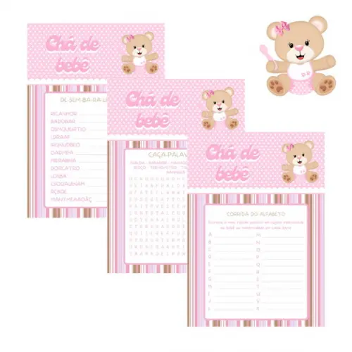 Kit Brincadeiras Chá de Bebê Ursinha Baby (pdf)