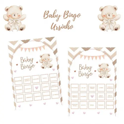 Baby Bingo Ursinho Bege Chevron (60 Cartelas) pdf
