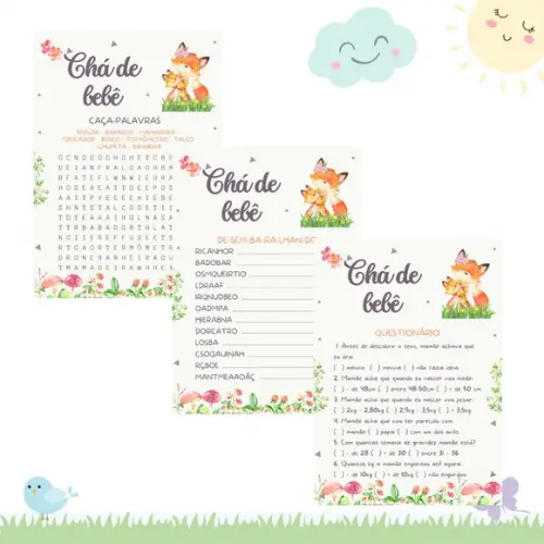 Kit Brincadeiras Chá de Bebê Raposa (pdf)