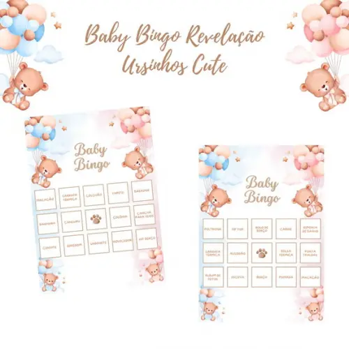 Baby Bingo Chá Revelação Ursinhos Cute (60 Cartelas) pdf