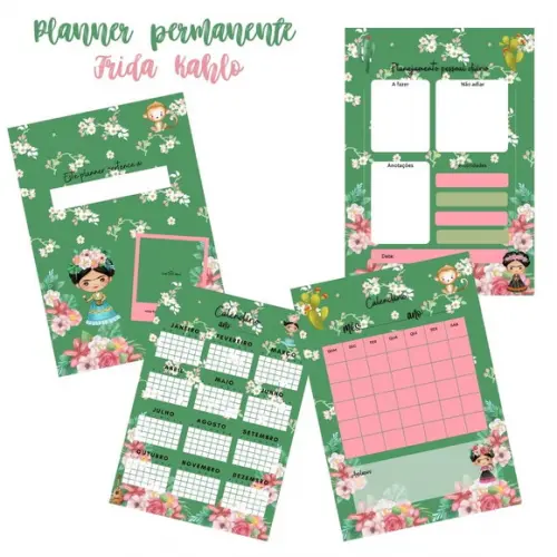 Planner Pessoal Permanente - Frida Kahlo