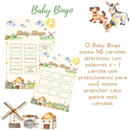 Baby Bingo Fazendinha (50 Cartelas) - pdf