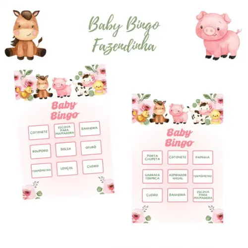 Baby Bingo Fazendinha Aquarela - 100 Cartelas pdf